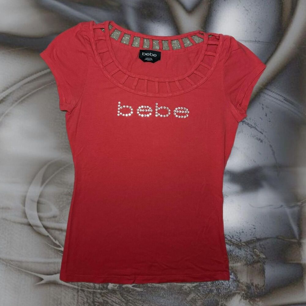Bebe Women's Red and Orange Shirt